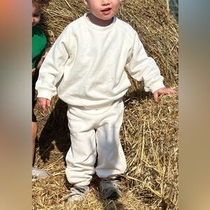 Zara Kids Cream Sweatshirt & Sweatpants Set